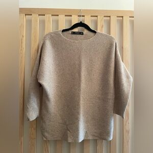 Mango Women's Light Brown Crew Neck Sweater